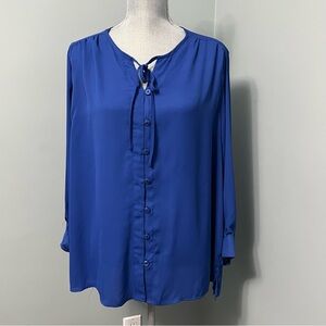 PENNINGTONS blue button front blouse women’s size 2X